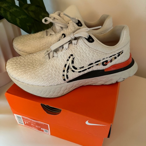 Leopard Print Nike React Infinity Run Sneakers - Picture 1 of 2